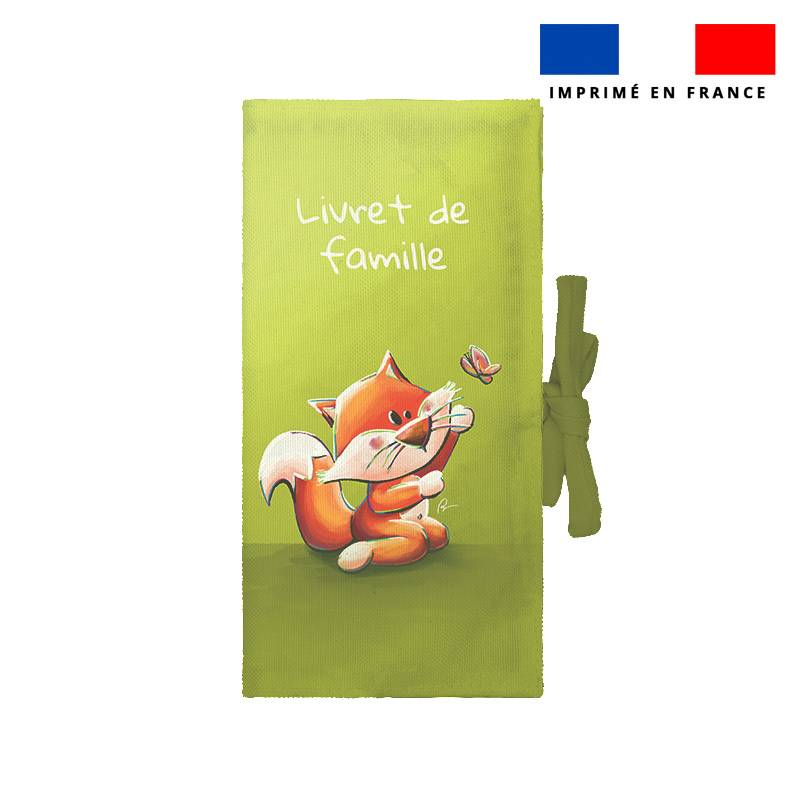 Kit protège livret de famille motif bébé renard - Création Stillistic