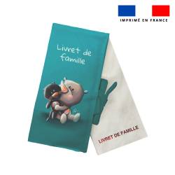 Kit protège livret de famille motif bébé rhino - Création Stillistic