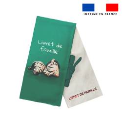 Kit protège livret de famille motif bébé zèbre - Création Stillistic