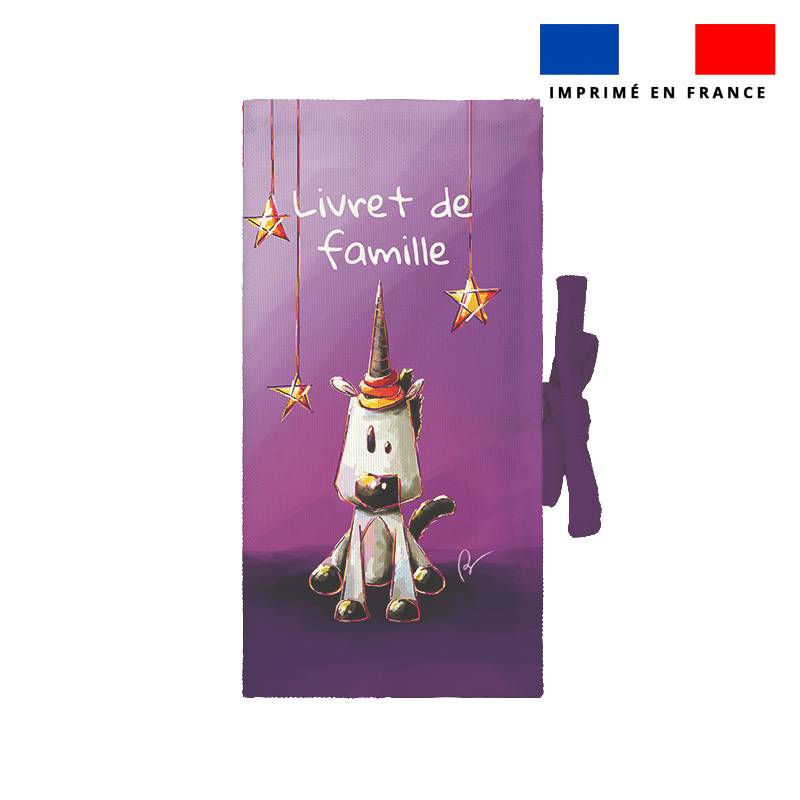 Kit protège livret de famille motif licorne - Création Stillistic