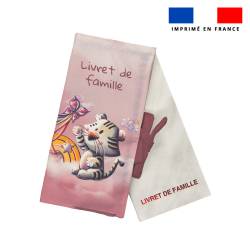 Kit protège livret de famille motif tigre blanc - Création Stillistic