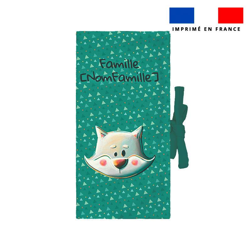 Kit protège livret de famille personnalisé - Animaux du froid renard - Création Stillistic