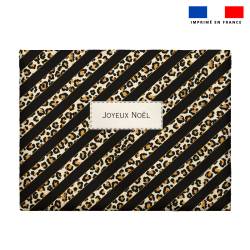 Coupon pour enveloppe en tissu motif noël sauvage