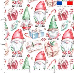 Gnome de Noël aquarelle - Fond blanc