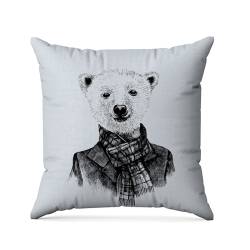 Coupon 45x45 cm motif ours blanc hipster