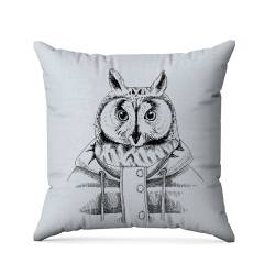 Coupon 45x45 cm motif hibou hipster