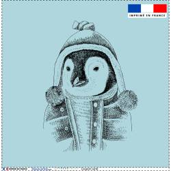 Coupon 45x45 cm motif pingouin hipster