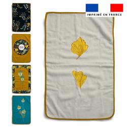 Lot de 5 essuie-mains en éponge motif fleur bohème