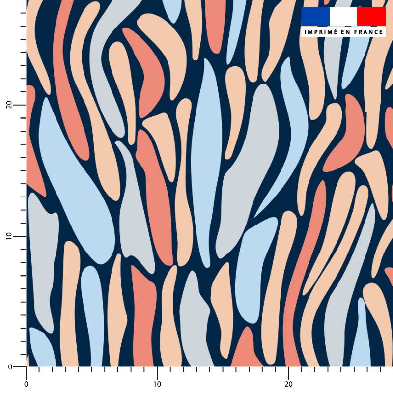 coupon - Coupon Défaut léger petits traits blancs sur un coté 300cm - Tissu imperméable motif abstrait Santorin - Tissu imperméable 300gr/m² - 150 cm