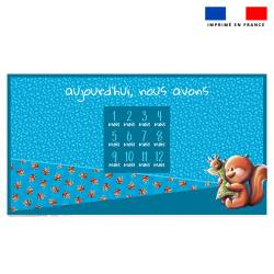 Coupon 135x74 cm pour couverture mensuelle jumeaux motif écureuil - Création Stillistic