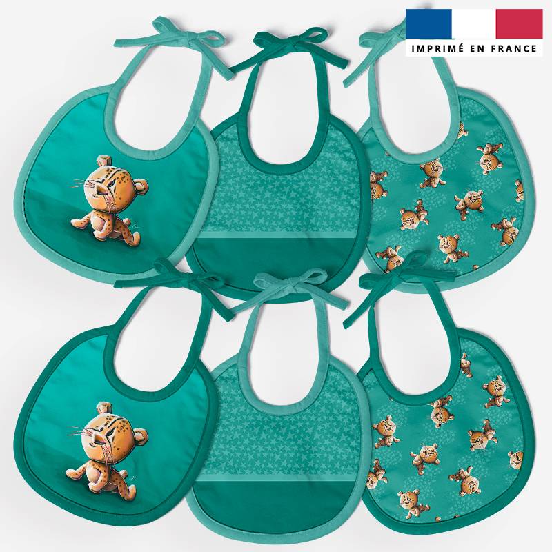 Kit bavoirs en éponge motif bébé guépard - Création Stillistic