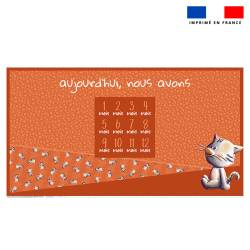 Coupon 135x74 cm pour couverture mensuelle jumeaux motif bébé chat - Création Stillistic