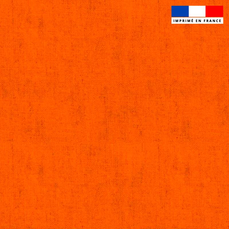 Tissu imperméable aspect lin orange