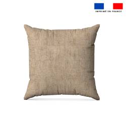 Tissu anti-tâche pour nappe imprimé aspect lin naturel