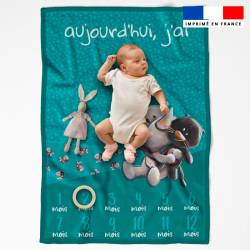 Coupon pour couverture mensuelle bébé motif bébé rhinocéros - Création Stillistic