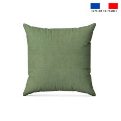 Chiné aspect lin - Fond vert olive