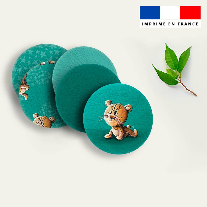 Coupon lingettes lavables rondes motif bébé guépard - Création Stillistic