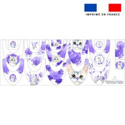 Coupon éponge bavoirs bandana motif chat aquarelle