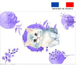 Coupon pour couette imprimé chat aquarelle