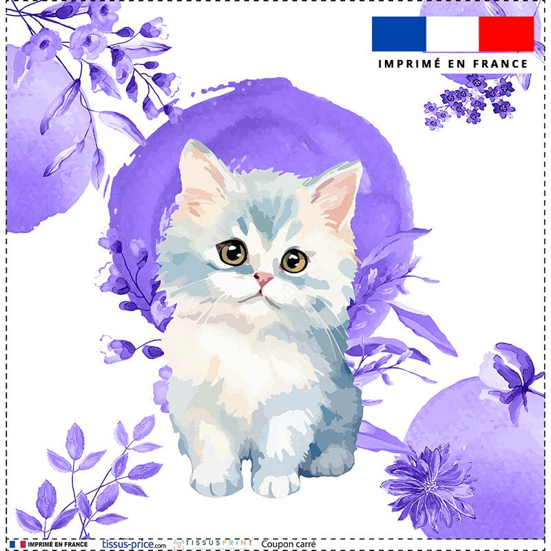 Coupon 45x45 cm motif chat aquarelle