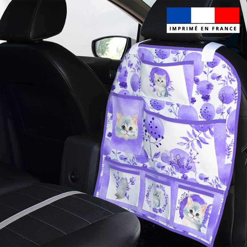 Patron pour organisateur de voiture motif chat aquarelle + Coupon pochette Offert