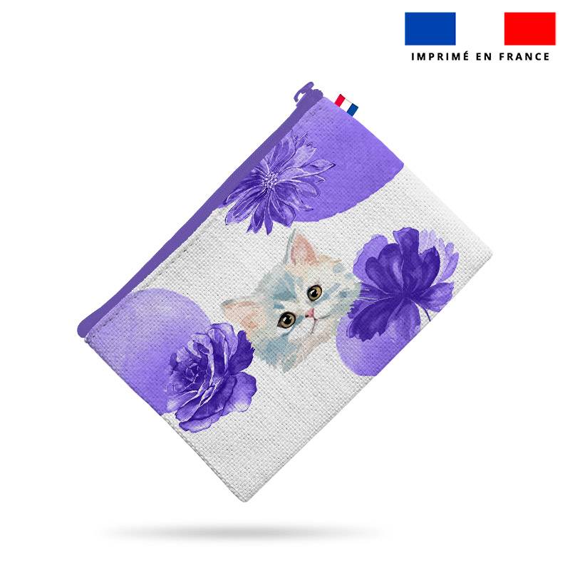 Kit pochette motif chat aquarelle