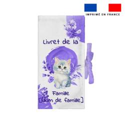 Kit protège livret de famille personnalisé - Chat aquarelle