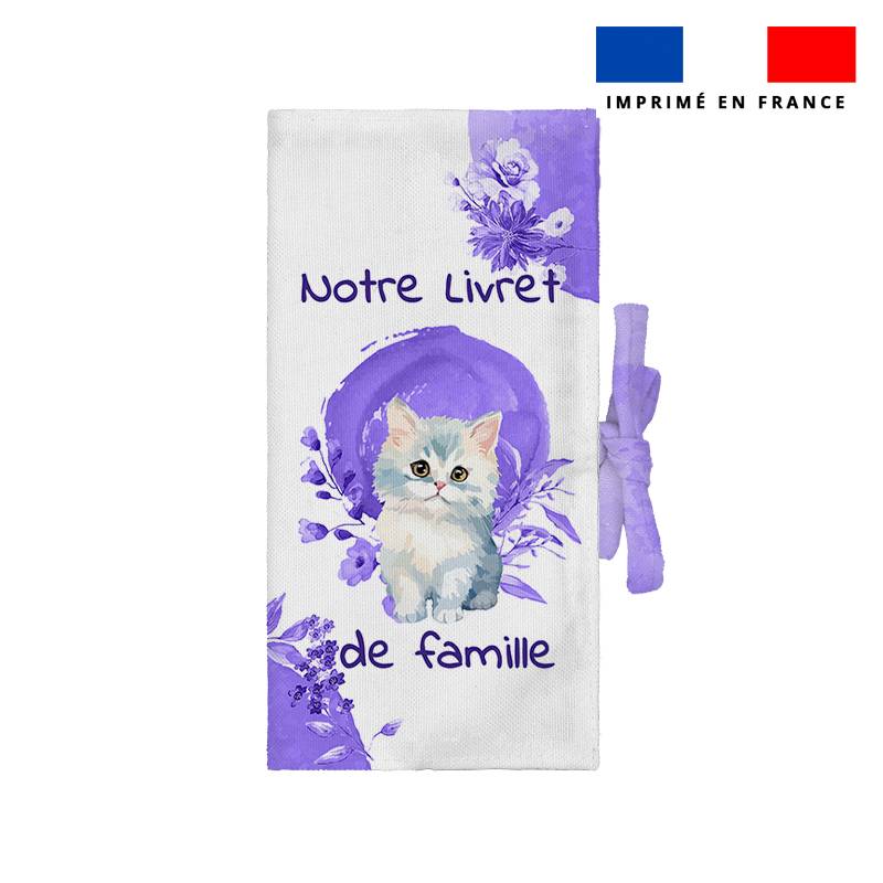 Kit protège livret de famille motif chat aquarelle