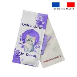 Kit protège livret de famille motif chat aquarelle