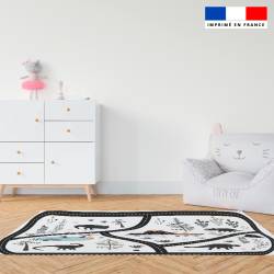 Coupon velours pour tapis de jeu motif dinosaure