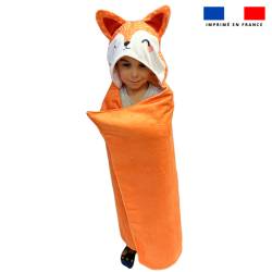 coupon - Défaut 2 traces très très légères  Coupon pour cape de bain enfant motif renard - Éponge bambou 290 gr/m² - 