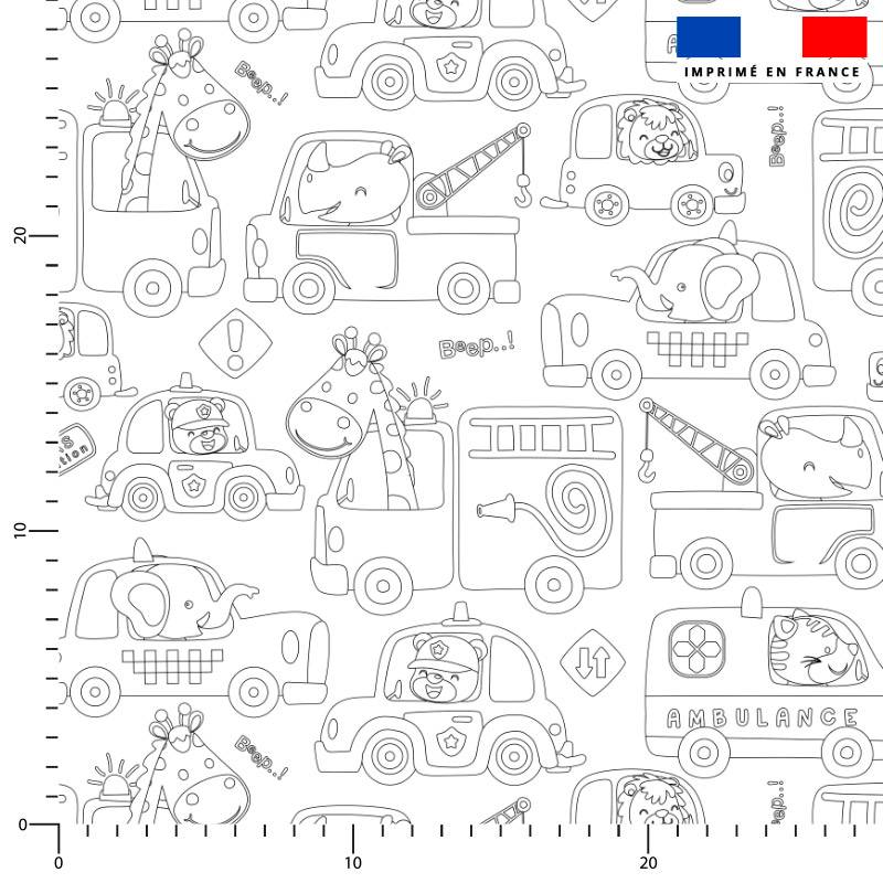 Coton à colorier motif animaux métiers