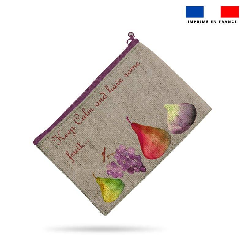 Kit pochette motif fruits et feuilles - Création Cat&Colours