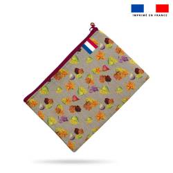 Kit pochette motif fruits et feuilles - Création Cat&Colours