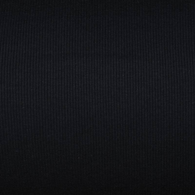 Tissu tubulaire bord-côte maille noir 