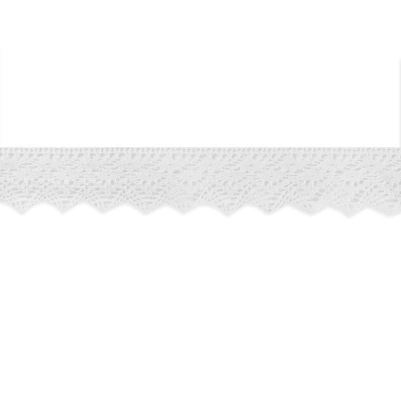 Ruban de dentelle coton blanc 38 mm